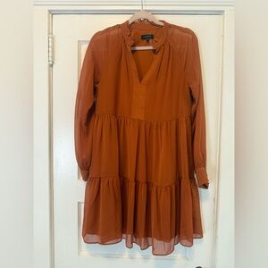 STATE Rustic Orange Ruffled Blouse
